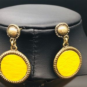 Handmade earrings with leather and metal